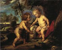 The Christ Child and the Infant St. John after Rubens, 1883, steele
