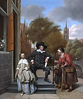Burgher of Delft and his Daughter, 1655, steen
