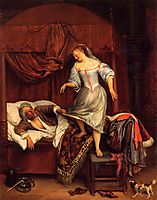 Couple in a Bedroom, 1670, steen
