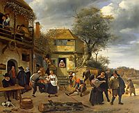 Peasants before an Inn, 1653, steen