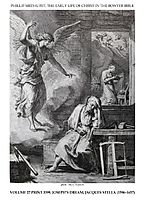 Early life of Christ in the Bowyer Bible print 9 of 21. dream of Saint Joseph, stella