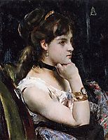 Woman Wearing a Bracelet, stevens
