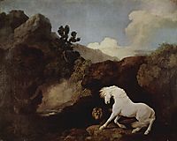 A Horse Frightened by a Lion, 1770, stubbs