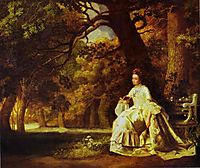 Lady Reading in a Wooded Park, 1770, stubbs