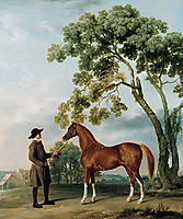 Lord Grosvenor-s Arabian Stallion with a Groom, c.1765, stubbs