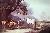Mares and Foals in a Mountainous Landscape, 1769, stubbs