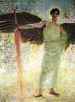 Angel with the Flaming Sword, 1889, stuck