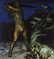 Hercules and the Hydra, 1915, stuck