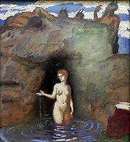 Naiad and faun, c.1911, stuck