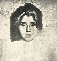 Portrait of writer Juliane Déry, c.1895, stuck