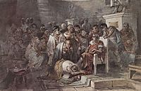 Assassination of Julius Caesar, c.1875, surikov