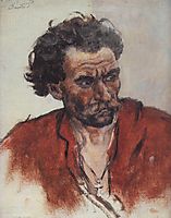 Cossack with red shirt, c.1901, surikov