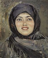 The head of laughting girl, 1890, surikov