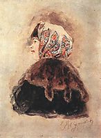 Head of young lady, 1890, surikov