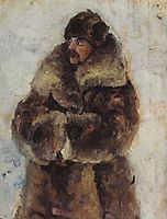 A. I. Surikov with fur coat. Study to , c.1890, surikov