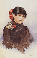 Neapolitan girl with flowers in her hair, c.1884, surikov