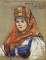 Portrait of young lady, 1906, surikov