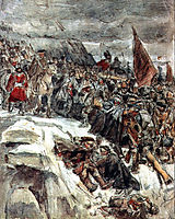 Russian Troops under Suvorov Crossing the Alps (study), 1898, surikov