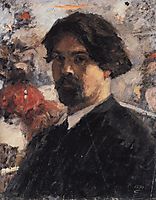 Self-Portrait against the background of picture , 1894, surikov