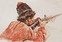 Shooting cossack, 1893, surikov