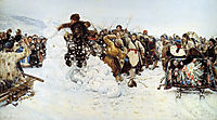Taking a snowy town, 1891, surikov