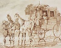 Under the rain by the coach to Black River, 1871, surikov