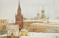 View of Kremlin at winter, 1876, surikov