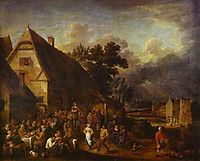 Great Village Feast with a Dancing Couple, teniers