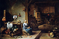 Interior of a peasant dwelling, teniers
