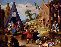 A Monkey Encampment, 1633, teniers