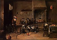 Monkeys in a Kitchen, c.1645, teniers