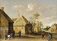 Peasants Bowling in a Village Street, c.1650, teniers