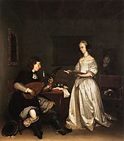 The Duet: Singer and Theorbo Player, c.1660, terborch