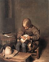 The Flea-Catcher (Boy with his Dog), c.1655, terborch