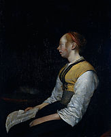 Girl in Peasant Costume. Probably Gesina the Painter-s Half Sister., c.1650, terborch