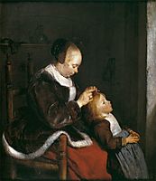 Mother Combing the Hair of Her Child, c.1653, terborch
