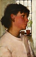 Study of the Bust of a Young Cornishwoman, with a Window behind, thangue
