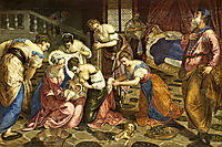 The Birth of John the Baptist, c.1554, tintoretto