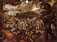 The capture of Parma by Federico II, 1580, tintoretto