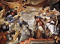 Doge Nicolò da Ponte invoking the protection of the Virgin, 1584, tintoretto