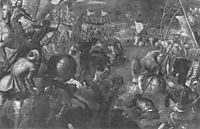 Francesco II Gonzaga against Charles VIII of France 1495 in fighting the battle of the Taro, 1580, tintoretto