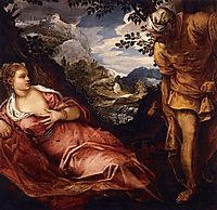 The meeting of Tamar and Judah, 1555-58, tintoretto