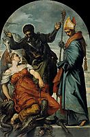 St Louis, St George, and the Princess, c.1553, tintoretto