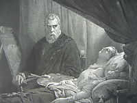 Tintoretto at the deathbed of his daughter, tintoretto