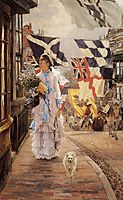 A Fete Day at Brighton (Naval flags of various European nations seen In background), c.1878, tissot