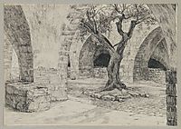 Out-building of the Armenian Convent, Jerusalem, illustration from -The Life of Our Lord Jesus Christ- , tissot