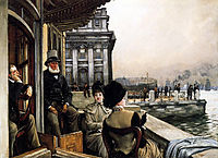 The Terrace of the Trafalgar Tavern Greenwich London, tissot