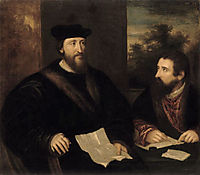 French Cardinal Georges d`Armagnac and his secretary G. Philandrier, titian