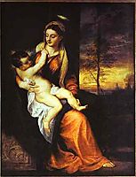 Madonna and Child in an Evening Landscape, 1565, titian