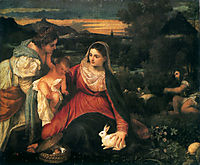Madonna and Child with Saint Catherine and a Rabbit, 1530, titian